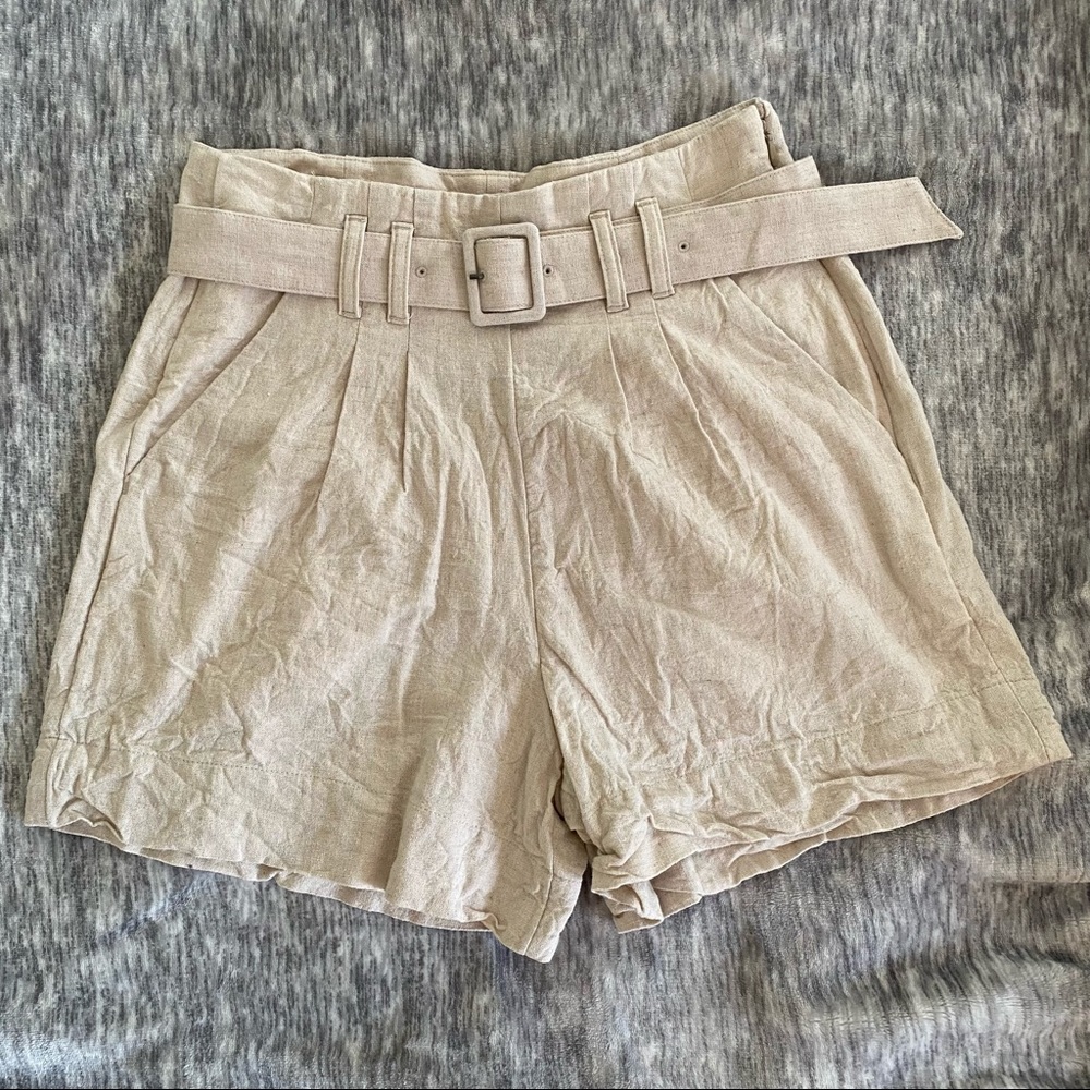 Abercrombie & Fitch Linen-Blend High Waisted Shorts